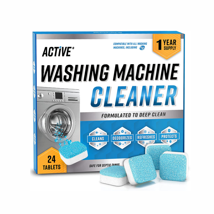 Active Washing Machine Cleaner Descaler 24 Pack Deep Cleaning Tablets