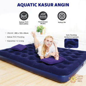 TAIYO Aquatic Kasur Angin Queen Single Bed Inflatable Indoor Outdoor Waterproof Flocking Lembut Nyaman