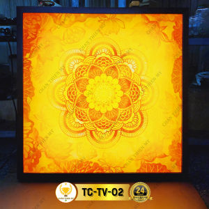 Hào Quang In Tranh Trúc Chỉ Vuông Nhiều Mẫu Trang Trí Phòng Thờ Bàn Thờ Treo Tường CTC-TV-01