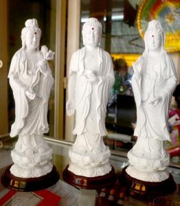 [HCM]Bộ ba tượng Phật Tây Phương Tam Thánh sơn trắng cao 26cm