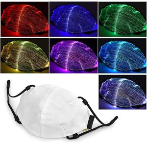 LED Mask Neon LED Flashing Party Mask for Adults - USB Rechargeable Luminous Glow Costume Accessory
