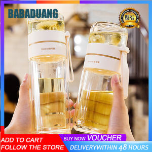 ขวดเครื่องชงชาแก้วสองชั้นแบบพกพาแยกชาและน้ําถ้วยแก้วพร้อมถุงเก็บอากาศ