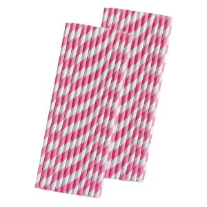 YUBAGUANB Biodegradable Quality Stripe Pattern for WeddingParty Paper Material Colorful Paper Drinking Straws Drinking Accessories Party Supplies Disposable Straws