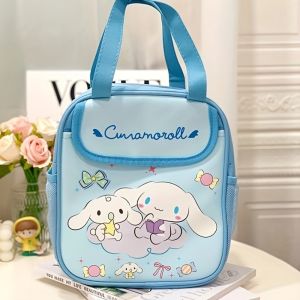 UUMIR Cute Cartoon Insulated Thermal Bag Hello Kitty Kuromi Cinnamoroll Zipper Closure Cooler Warm Box Kid Student Gifts Lunch Bag