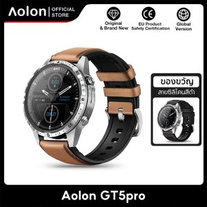 ซิลเวอร์ พรี Aolon GT5 Pro นาฬิกาฟิตเนส 2025 มีคุณสมบัติการออกแบบหน้าปัดแบบ ใหม่ล่าสุด มีฟังก์ชันการตรวจสอบสุขภาพ เช่น การวัดอัตราการเต้นของหัวใจ ระดับออกซิเจนในเลือด และมีฟังก์ชัน การโทรผ่าน Bluetooth และการแจ้งเตือนข้อความ อายุการใช้งานแบตเตอรี่
