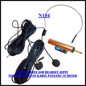 N104 MICROPHONE 80D HEADSET JEPIT BAJU KLIP MIC ELECTRET CONDENSOR MIK TECNOLOGY JAPAN KABEL PANJA