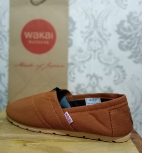 Sepatu Wakai coklat tan made in japan kanvas premium