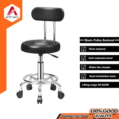 Hydraulic Stool Chair Round Adjustable Stool For Office & SPA Stylist Style Spa Stool Chair With Backrest Bar Chair For Spa Beauty Salon Hair Salon Munlife Ready Stock COD