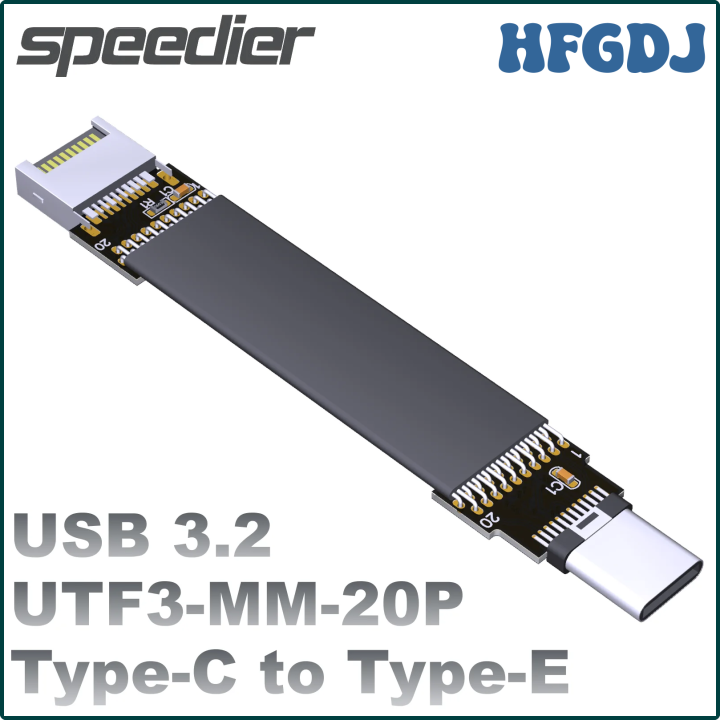 HFGDJ 20G USB 3.2 Gen 2x2 Type C to 19/20P Type E Male Female Up Down ...