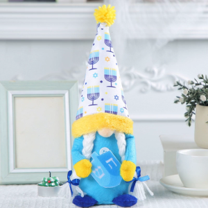 Hanukkah Gnomes Decoration Plush Dwarf Doll Chanukah Swedish Tomtes Table Ornaments for Kitchen Farmhouse Home Holiday