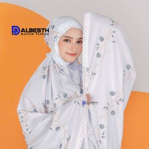 ALBESTH Mukena Dewasa Bordir Katun Premium Laura Bahan Adem Mukenah Jumbo Renda Terbaru