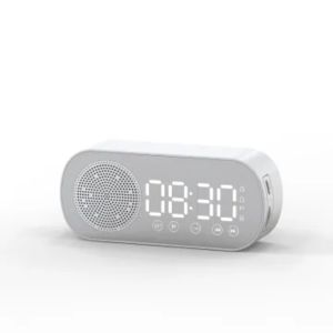 Bluetooth Speaker LED Digital Alarm Clock with Built-in FM Radio LED Mirror Snooze Wireless Subwoofe