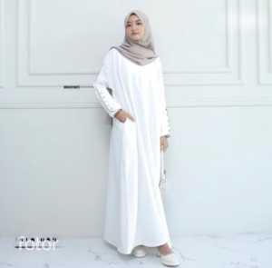 Abaya Habibah Premium Busui Friendly Bahan Crinkle Airflow Mecca Daily Abaya Dress  Lebaran Terbaru