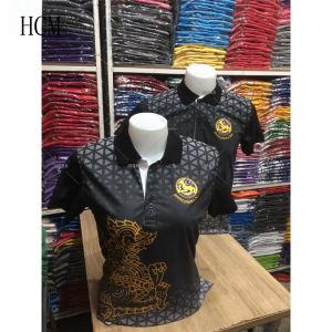 เสื้อโปโลพิมพ์ลาย ปักตรากรมการปกครอง(สิงห์) เสื้อโปโลสำหรับผู้ชายและผู้หญิง