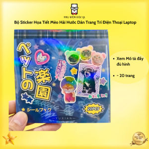Bộ Sticker Họa Tiết Mèo Hài Hước Dán Trang Trí Điện Thoại Laptop - Đầy Đủ Hình Trong Mô Tả