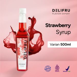 Strawberry Syrup Delifru 500 ml - Sirup Strawberry Premium