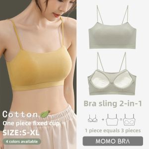 MOMO Women Cotton Seamless Strapless Tube Bra Beauty Back Underwear Comfort tube tops sling Bralette