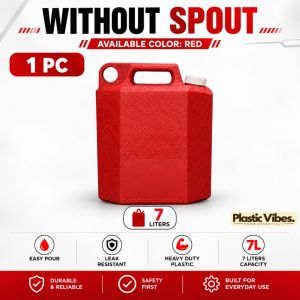 Portable 7L Gasoline Fuel Container with Spout Leak Resistant Heavy Duty Plastic Fuel Can