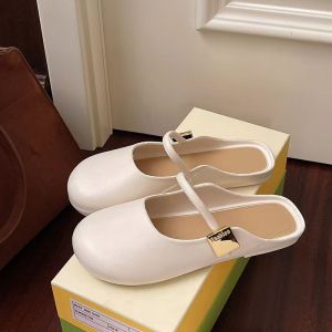 [Free Shipping] Womens Summer Soft Sole Outdoor Retro Home Slip-On Half-Slipper Versatile Slippers