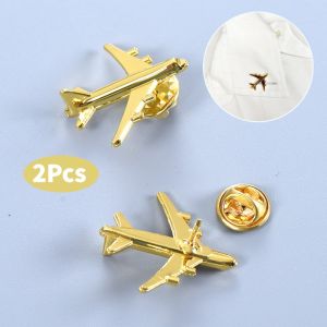 1/2Pcs Airplane Badge Brooch Diy Metal Fashion Pin Vintage Accessory