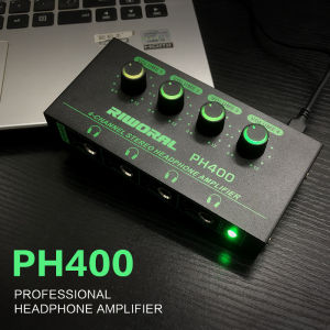 หูฟัง เครื่องขยายเสียง 4 ช่อง หูฟัง 1/4" & 1/8" TRS แจ็ค อินพุต สำหรับ Dj Mixer หูฟัง แอมป์ แยก ระดับเสียง ควบคุม เอาต์พุต สำหรับ ลำโพง