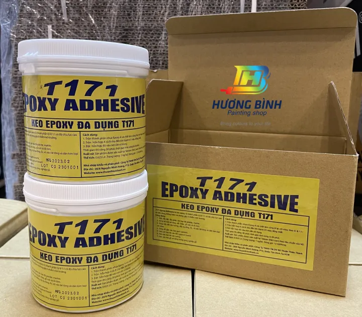 [Bộ 1kg] Keo Epoxy 2 thành phần T171 - Keo đa năng dán đá, bê tông, cấy ...