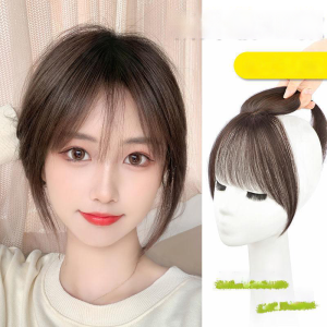 Womens head hair piece natural no trace hair growth air bangs wig piece cover gray hair wig piece