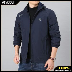VUUG Áo Khoác Thu Đông Áo Khoác Thường Nhật Cho Nam Trung Niên Áo Khoác Sạc Chống Nước Ngoài Trời Áo Khoác Không Mũ