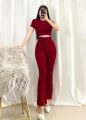 VixenboutiquePH RTW Freya Round Neck Crop Top Terno and Flare Pants Coords | Knitted Fabric | Small to Medium | Latest Women Coords Terno | Trending now | On Sale | New Style 2024 |. 
