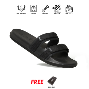 ARF ZICO BLACK Sendal Slop Pria Wanita Dewasa Model Terbaru Ori Sandal Selop Slip On Slop Pria Wanita Distro Keren Casual Slide Kasual Laki Laki Cowok Cewek