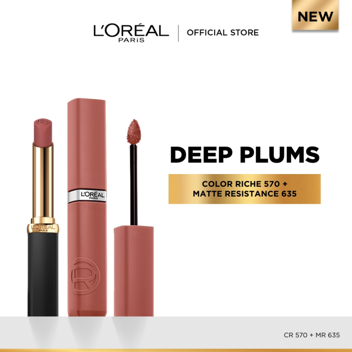 NEW LOreal Paris Deep Plums - Color Riche Lipstick + Infallible Matte Resistance Lipstick
