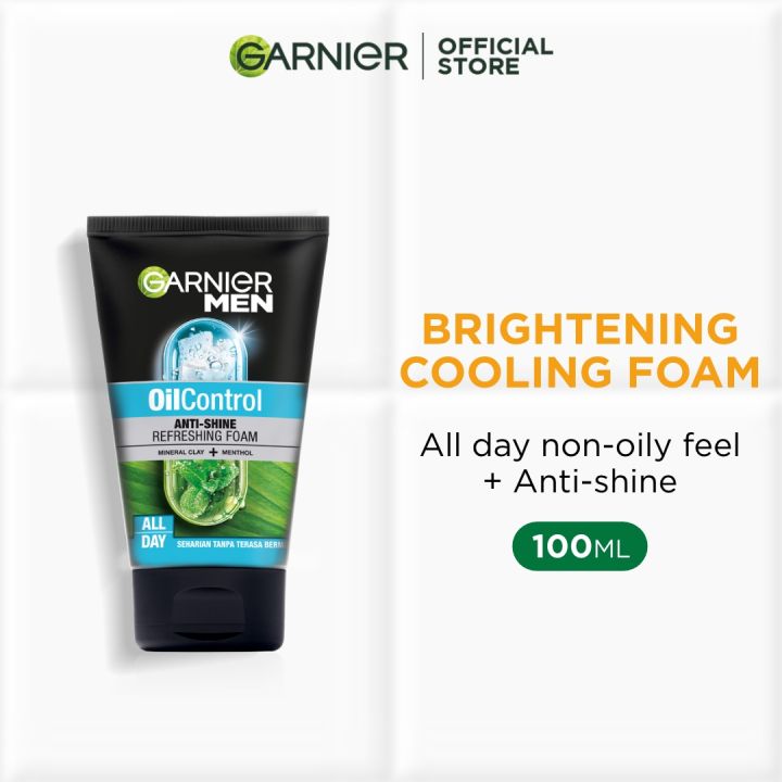 Garnier Men Oil Control Cooling Foam Face Wash 100ml Lazada