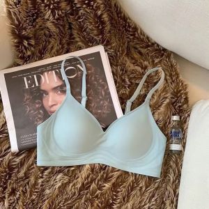 DIVVA Jelly mềm hỗ trợ thu thập đồ lót của phụ nữ một mảnh không đường may không gọng thép có thể điều chỉnh thể thao cỡ lớn Áo ngực mỏng