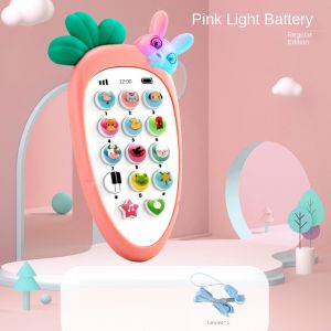 Ready Stock baby infant children telephone toy model mobile phone toy male and female baby music puzzle enlightenment early education radish tooth gum bite toy telephone toy