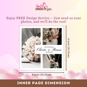 【Mach Gifts】Personalised Photobook Gift | Free Design Custom Photo Album | Hardcover Memory Book | Perfect for Anniversary Birthday Wedding Couples Family