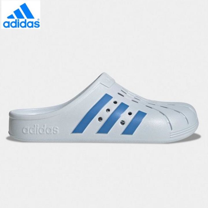 Adidas adilette clogs discount white