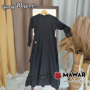 Gamis Hitam Tanggung Syari Casual dari Bahan Kain Terbaik