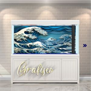 Stiker Background Aquarium Vinyl Premium Tahan Air - 3d Sea (SE)