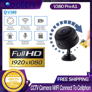 COOLLEN Kamera Mini A9 HD 1080P WiFi Kamera Tersembunyi Kamera tanpa Kabel Memuatkan IP Kamera
