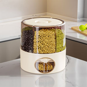 Rice Storage Box Transparent Material Grain Containers Press to Get Rice Seal Safe and Odorless