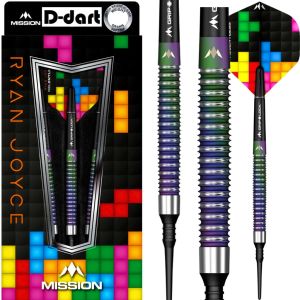 MISSION SOFT TIP DART - 21G Ryan Joyce Relentless PVD CORAL 95% Tungsten Soft Darts (ARROW DART LEMBUT)