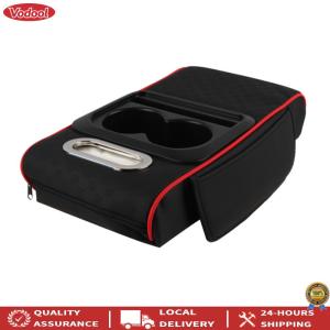 [New] Universal Car Armrest Cushion with Built-in Cup Holder for Comfortable Drive and Interior Storage in High-Quality Material