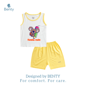Bộ ba lỗ phối viền BENTY in hình Koala cute BT100 chất vải mềm mịn đồ bộ trẻ em chính hãng