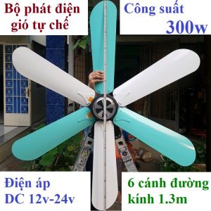 [HCM]Bộ điện gió tự chế 12v-24v/300w sải cánh 1.3m