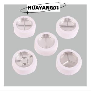 HUAYANG01 [2023 new HOT FASHION] lazlook กล่องพาเลทแต่งหน้ากล่องพลาสติกใสฝากระโปรงอลูมิเนียมทรงกลมสีครีมคอนซีลเลอร์