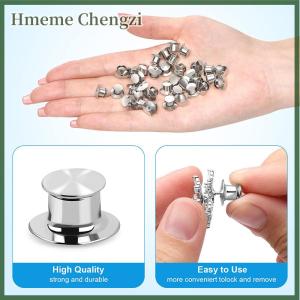 Hmeme 10pcs Locking Pin Back Locking Pin Keeper Clasp Metal Pin Backing for Brooch Lapel Pin Lock Accessories