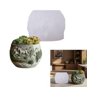 Flexible Silicone Horse Planter Mold Making Supplies Silicone Texture for Easy Demolding and Multipurpose Use