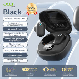 (HD1)Acer OHR501 Earphones TWS Earbuds Wireless Bluetooth 5.4 ANC HiFi Stereo LED Digital DisplayComfort for Smartphones Sports Gaming Headsets