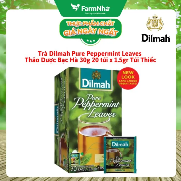 Trà Dilmah Pure Peppermint Tea 30g 20 túi x 1.5gr Túi thiếc - Trà Thảo Dược Bạc Hà, Sri Lanka