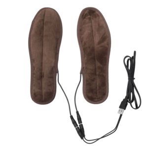 YTM Portable Men For Women Charged Electric Insoles Outdoor Thermal Insoles Cuttable Fur Foot Pads Electric Foot Warming Pad Heating Insole Feet Warmer Sock Mat USB Heated Shoe Insoles